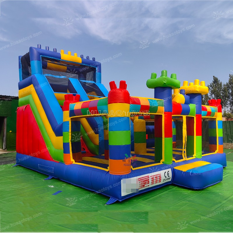 Block Inflatable Bouncer Castle with Slide